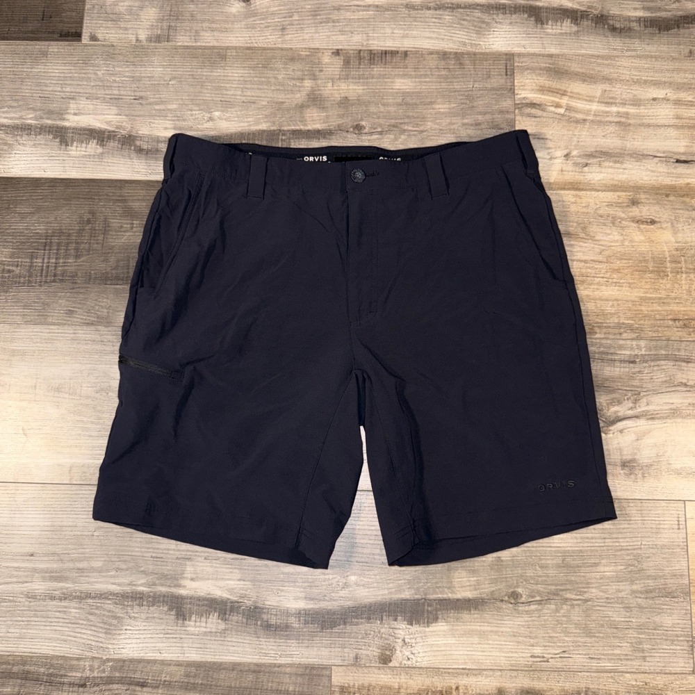 Orvis Men's Black Performance Fishing Shorts Stretch UPF Quick Dry Size 38